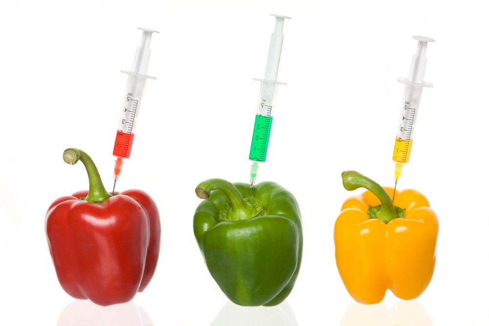 Syringes in bell peppers